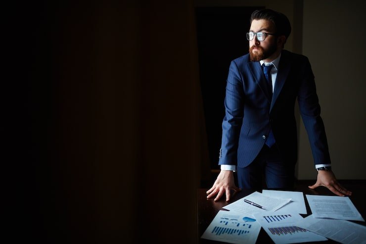 entrepreneur thinking darkness