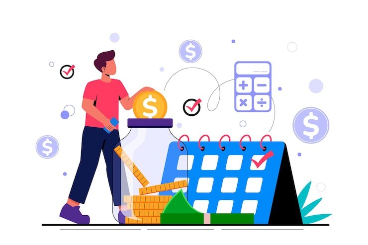hand drawn employee savings plan illustration