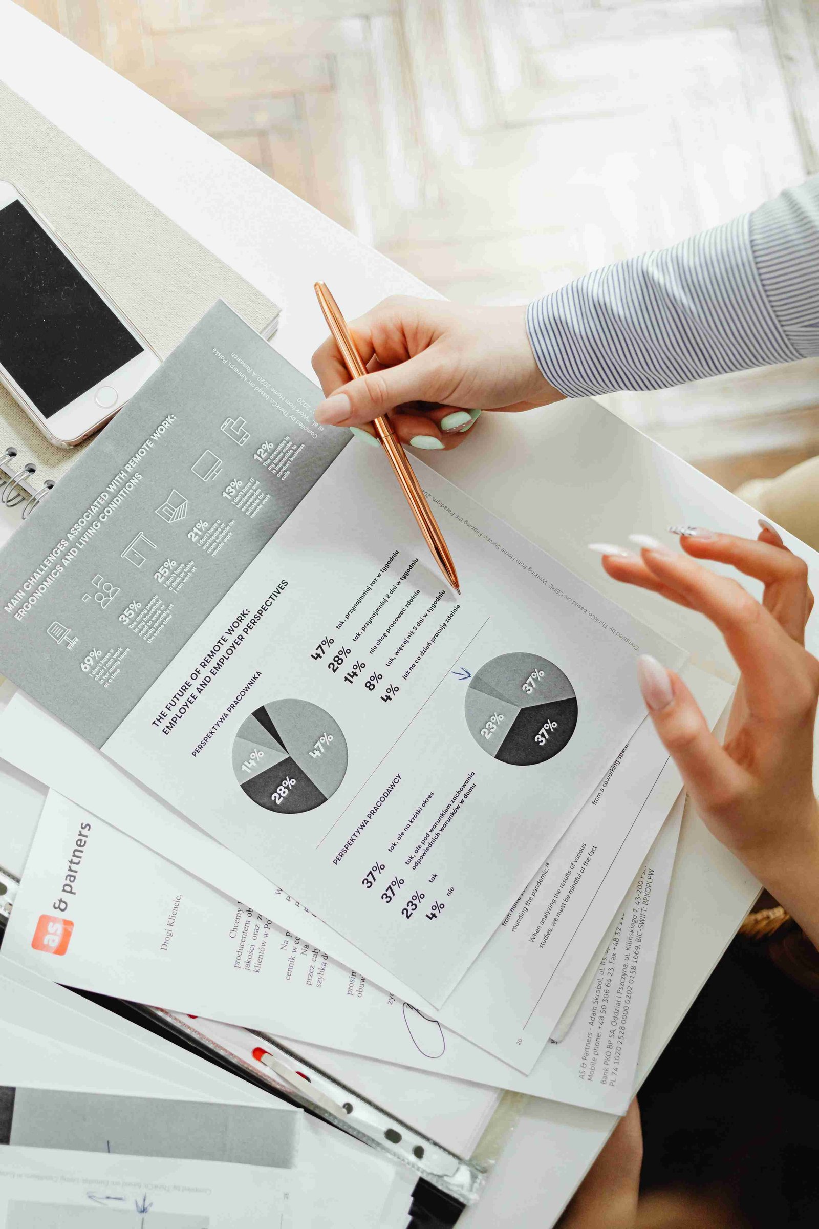 Close-up of accountant working on tax and finance paperwork