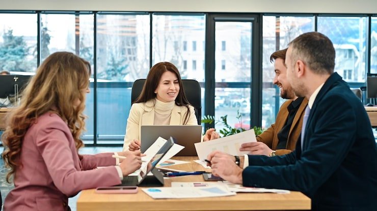 accountants doing business meeting office